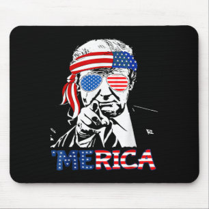 Merica Shirt Happy 4th Of July merica Trump Americ Mouse Pad