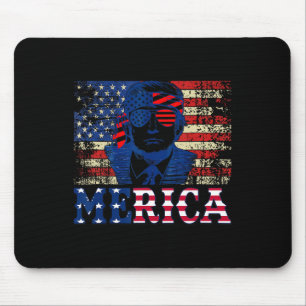 Merica Shirts Fourth 4th Of July Trump American Fl Mouse Pad