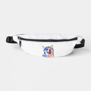 Merica Siberian Husky Dog American Flag 4th Of Jul Bum Bags