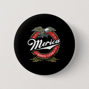 Merica Since 17761 American Byld Eagle Mullet Star 6 Cm Round Badge