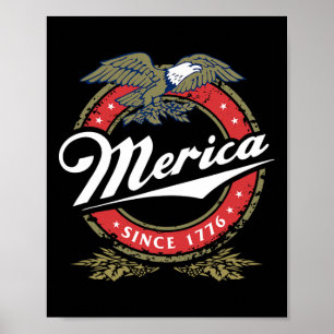 Merica Since 17761 American Ld Eagle Mullet Stars  Poster