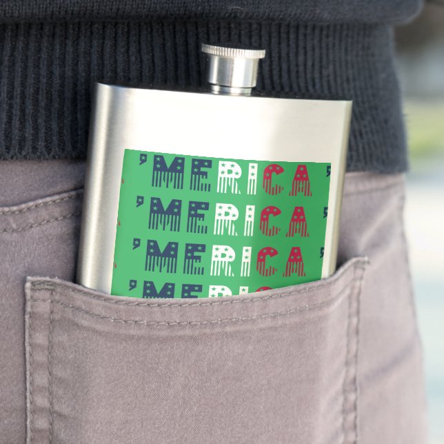 'Merica Stars + Stripes Hip Flask (In Situ)