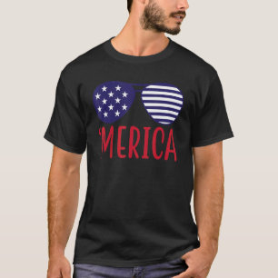 Merica Sunglass Usa Flag 4th Of July Happy Indepen T-Shirt