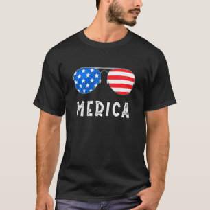 Merica Sunglasses 4th Of July Flag Usa American Fl T-Shirt