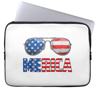 Merica Sunglasses 4th of July for Men Women Kids U Laptop Sleeve