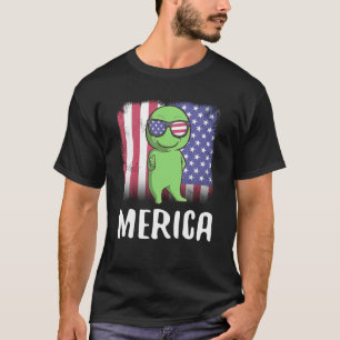 Merica Sunglasses Alien American Flag Funny 4Th Of T-Shirt