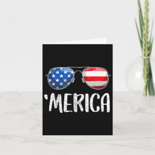 Merica Sungles 4th Of July For Men Women Kids Us  Card