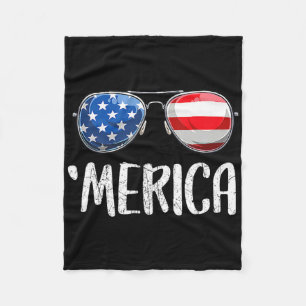 Merica Sungles 4th Of July For Men Women Kids Us Fleece Blanket