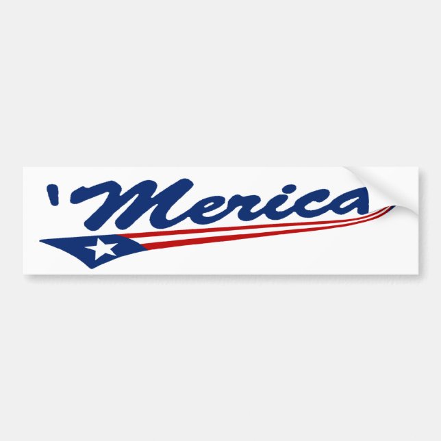 'Merica Swoosh Bumper Sticker (Front)