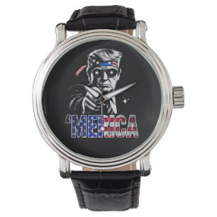 Merica Trump American Flag USA Watch