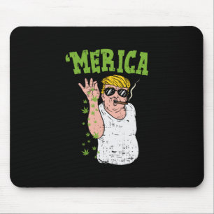 Merica Trump E Smoking Weed Funny Stoner Gift Mouse Pad