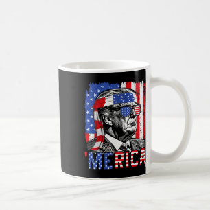 Merica Trump Happy 4th Of July Funny American Flag Coffee Mug