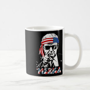 Merica Trump Happy 4th Of July Trump American Flag Coffee Mug