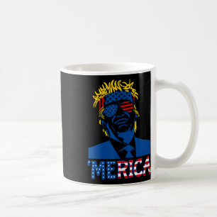 Merica Trump Happy 4th Of July Trump American Flag Coffee Mug