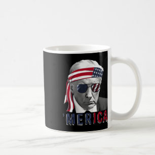 Merica Trump Happy 4th Of July Trump American Flag Coffee Mug