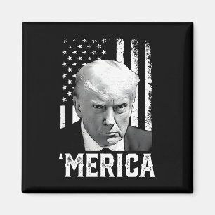 Merica Trump Happy 4th Of July Trump American Flag Magnet
