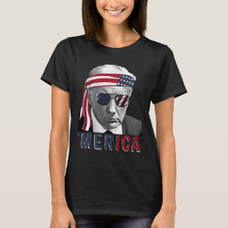 Merica Trump Happy 4th Of July Trump American Flag T-Shirt
