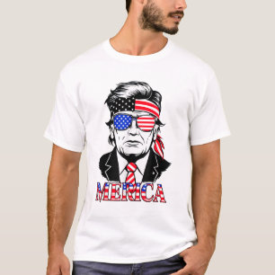 'MERICA TRUMP Happy 4th Of July Trump T-Shirt