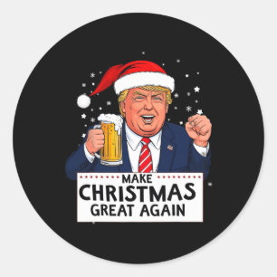 Merica Trump Make Christmas Great Again Classic Round Sticker