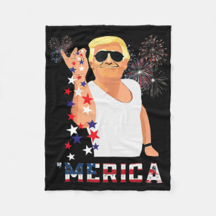 Merica Trump Outfits Merica Usa American Flag Patr Fleece Blanket