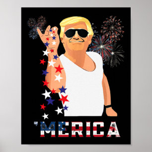 Merica Trump Outfits Merica Usa American Flag Patr Poster