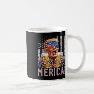 Merica Trump Sungles 4th Of July Funny Beer Drinki Coffee Mug