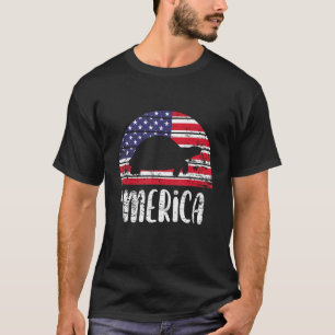 Merica Turtle American Flag USA Patriotic Independ T-Shirt