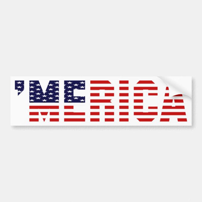 'MERICA U.S. Flag Bumper Sticker (Front)