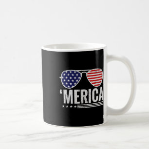 Merica Us America Flag Sungles 4th Of July Patriot Coffee Mug