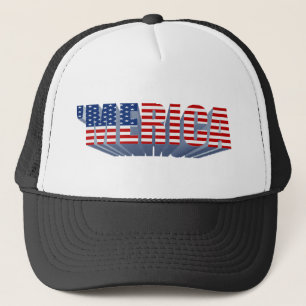 'MERICA US Flag 3D Trucker Hat