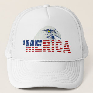 ‘MERICA US Flag and Eagle Trucker Hat