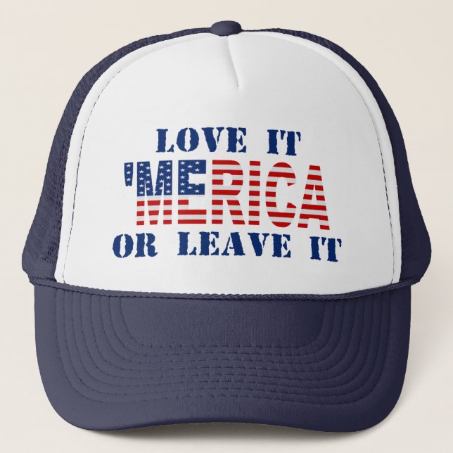 'MERICA US Flag - Love It Or Leave It Hat (Front)