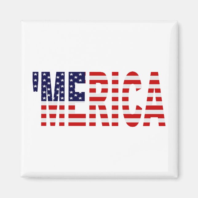 'MERICA US Flag Magnet (Front)