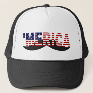 'MERICA US Flag Moustache Hat