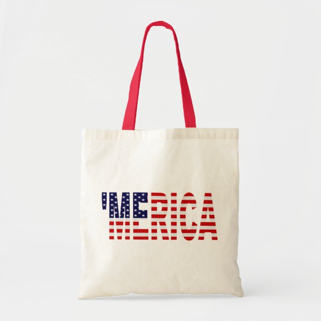 'MERICA US Flag Tote Bag (Front)