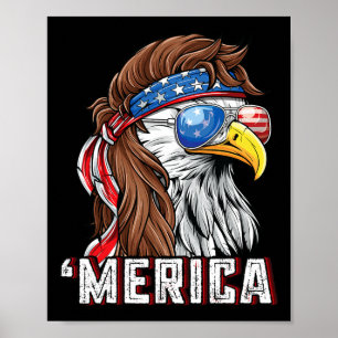 Merica Usa American Flag Patriotic 4th Of July Bal Poster