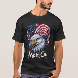 Merica USA American Flag Patriotic 4th of July Bal T-Shirt
