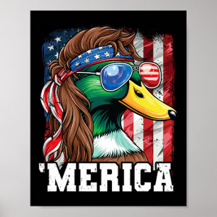 Merica Usa American Flag Patriotic 4th Of July Duc Poster