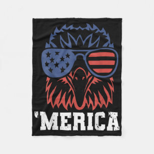 Merica Usa Flag Fighter Jets Byld Eagle Patriot 4t Fleece Blanket