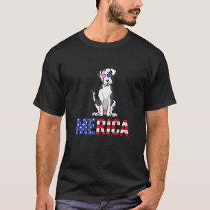 Merica Usa Flag Great Dane Dog Sunglasses 4th Of J T-Shirt