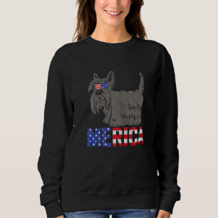 Merica Usa Flag Scottish Terrier Dog Sunglasses 4t Sweatshirt