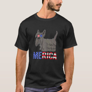 Merica Usa Flag Scottish Terrier Dog Sunglasses 4t T-Shirt