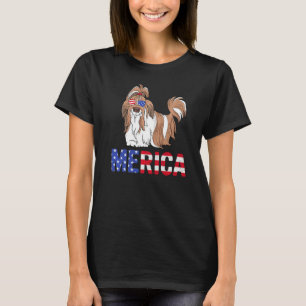 Merica Usa Flag Shih Tzu Dog Sunglass Patriotic 4t T-Shirt