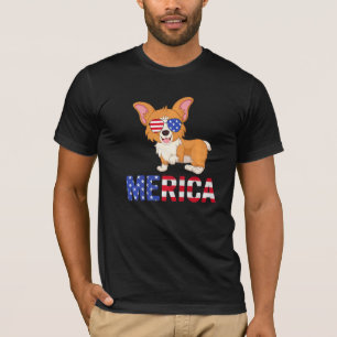 Merica Usa Flag Welsh Corgi Sunglasses Patriotic 4 T-Shirt