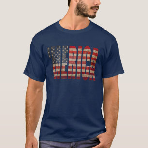 'MERICA Vintage Distressed US Flag T-shirt