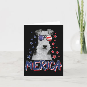 Merica Wire Fox Terrier Dog 4th Of July Usa Gift Card