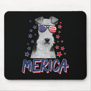 Merica Wire Fox Terrier Dog 4th Of July Usa Gift Mouse Pad