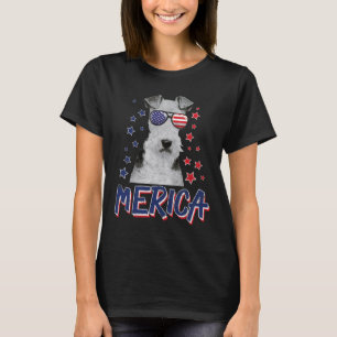 Merica Wire Fox Terrier Dog 4th Of July Usa Gift T-Shirt