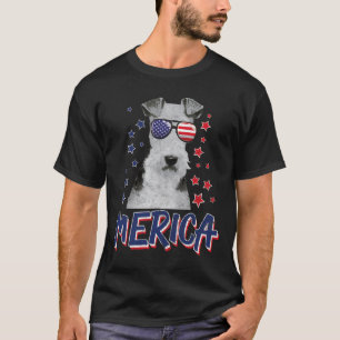 Merica Wire Fox Terrier Dog 4th Of July Usa Gift T-Shirt