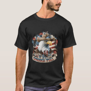 Merica Y'All Patriotic Cow Eagle 4Th Of July T-Shirt